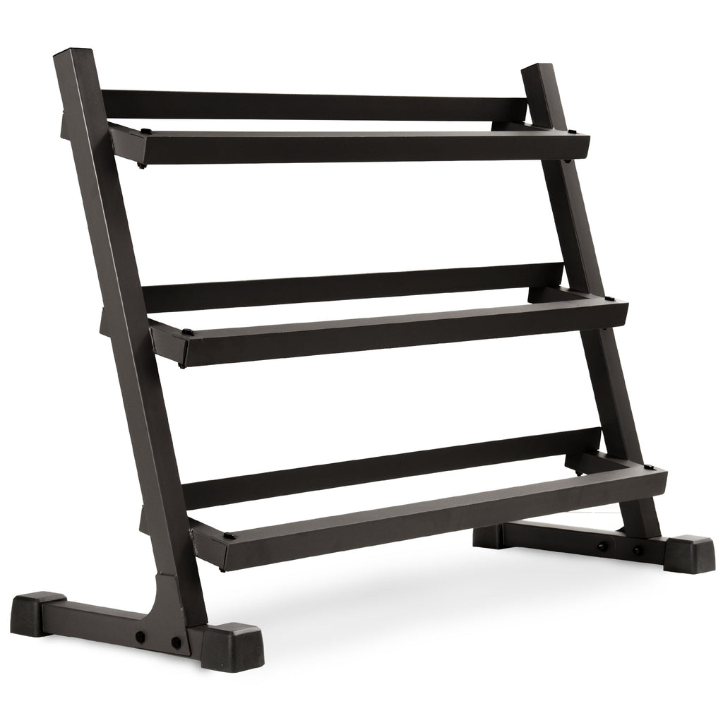 10-Pairs, 5 to 50 lbs. Hex Dumbbells Includes 3-Tier Storage Rack