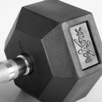 10 to 50 lbs. Rubber Hex Dumbbell Pairs Includes 2-Tier Storage Rack
