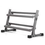 10 to 50 lbs. Rubber Hex Dumbbell Pairs Includes 2-Tier Storage Rack