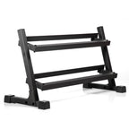 10 to 50 lbs. Rubber Hex Dumbbell Pairs Includes 2-Tier Storage Rack