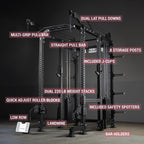 Commercial Power Rack Cable Machine, 440 lbs Total Stack Weight