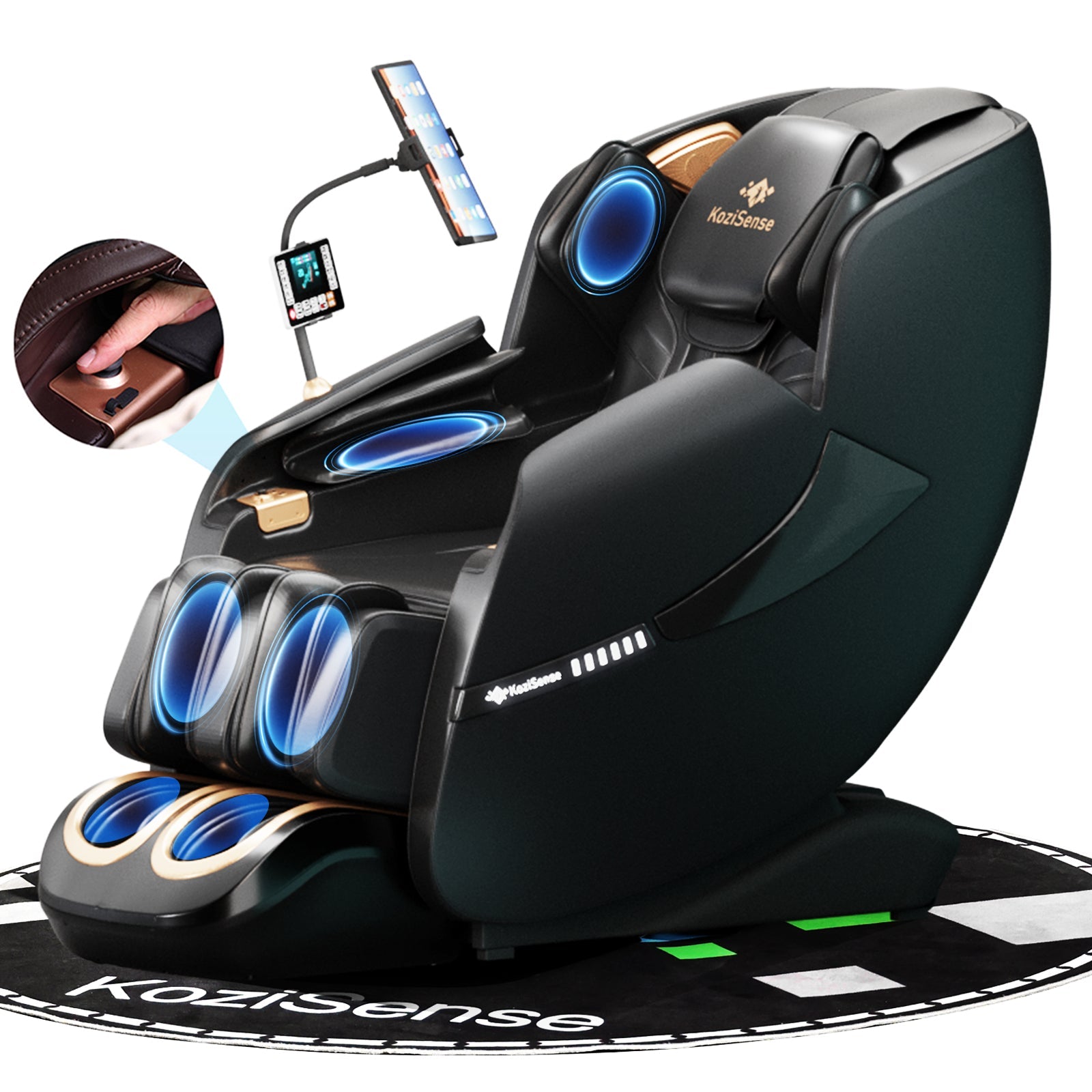 KoziSense 2026 Upgraded A18 3D SL-track Massage Chair - (All Black)