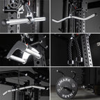Commercial Power Rack Cable Machine, 440 lbs Total Stack Weight